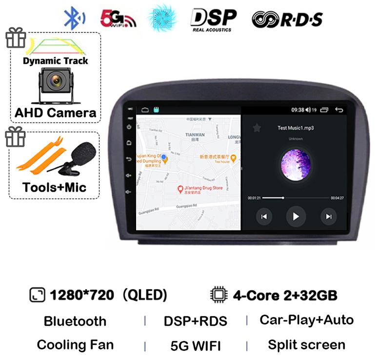 

Android 14 Carplay BT для Mercedes-Benz SL R230 SL350 SL500 SL55 SL600 SL65 2001 2002 - 2007 Мультимедийный автомобильный радиоплеер WIFi+4G