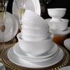 High-End Light Luxury Relief Porcelain Dinnerware Set - Simple White Design