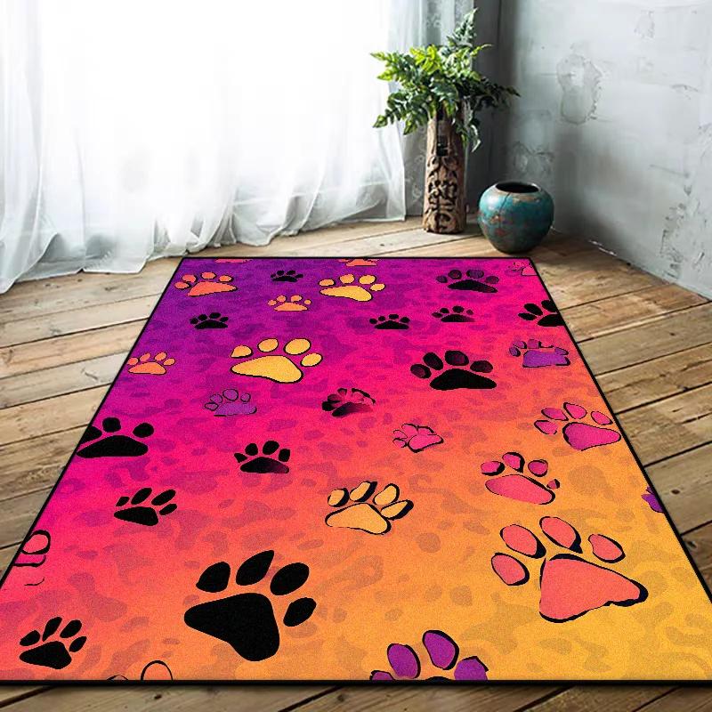 Cat Paw Print Area Rug – Soft Non-Slip Plush Mat for Bedroom, Living Room, Sofa Side, Kids' Play Area, Fluffy Home Decor Carpet