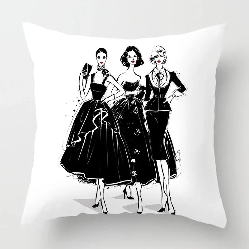 Nordic Fashion Ladies Pillowcase Decoration Home Decoration Living Room Sofa Cushion Cover  Bed Decoration Pillowcase
