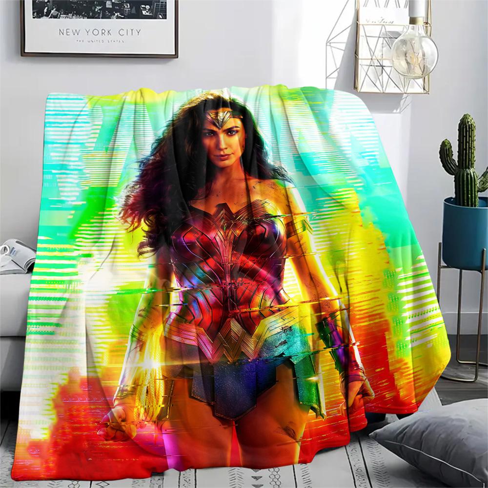 

Neon Wonder Woman Flannel Blanket, Cozy Stylish Throw for Home Use, Ideal Gift for DC Fans, Warm for Living Room 75x90cm