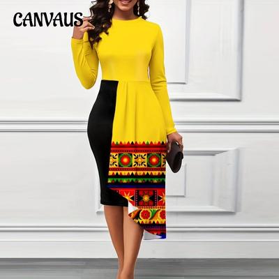 Primavera e outono vestido feminino elegante pacote de sobreposição quadril comprimento médio vestidos de emenda irregular