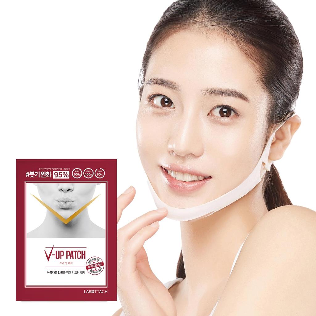Labottach Small Face Face Line Korean Chin Tightening Mask, Lift-Up Patches, 4-Pack, Cosmetics, Unisex, Moisturizing, Care, [Product]
