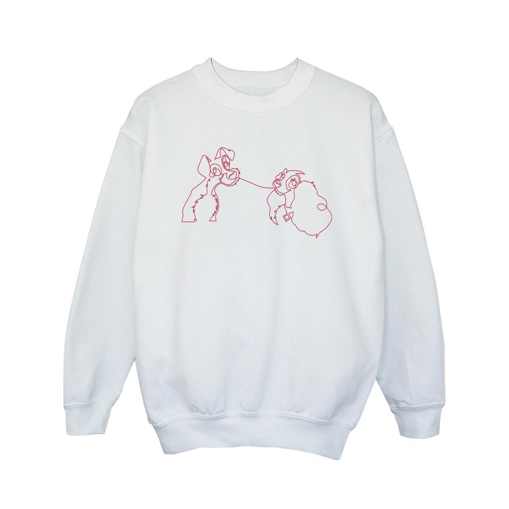 Disney Girls Lady And The Tramp Spaghetti Outline Sweatshirt