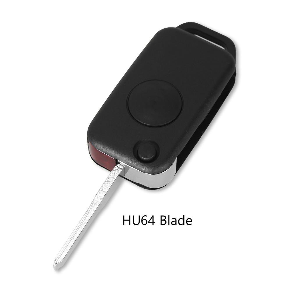 Dandkey 1/2/3/4 Przyciski Kluczyk Samochodowy Składany Klucz Etui Niewycięty Ostrze Hu64 Pokrowiec Dla Mercedes Dla Benz B200 A160 W124 W202 W210