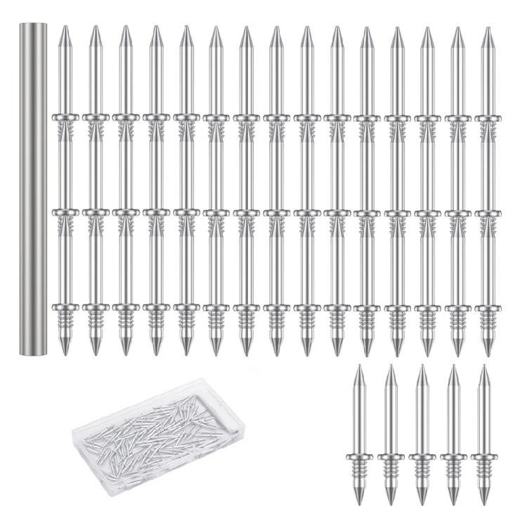 

Multifunction Double Ended Nail set With Installation Tool Metal Skirting Nails set Quick Installs for Wall & Tile Fixtures