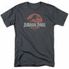 Jurassic Park Faded Logo T Shirt Mens Licensed Dinosaur Movie Tee Charcoal