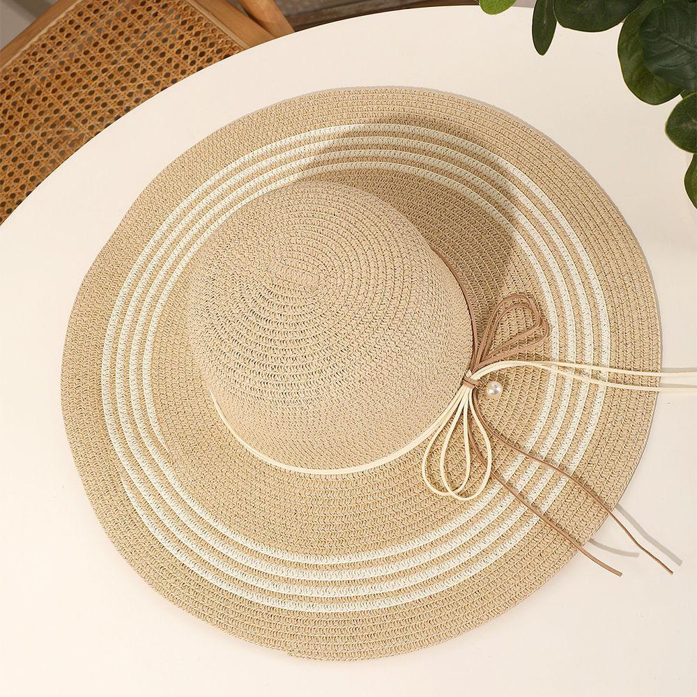 New Summer Seaside Beach Trip Photo Sunscreen UV Visor Foldable Sun Hat Big Brim Straw Hat