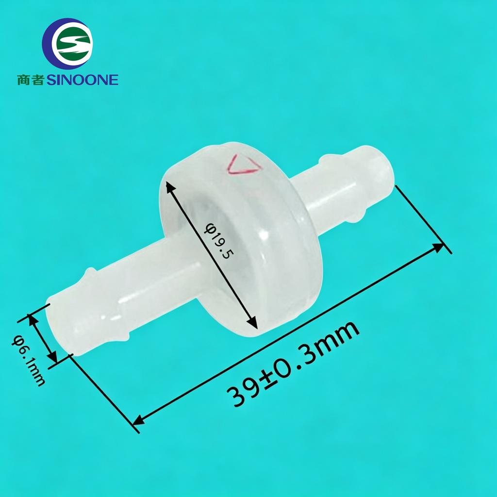 Corrosion Resistant1/4" PVDF Body Liquid Check Valve Resistant to Strong Acids Alkalis Ozone and Oxidants Anti-aging