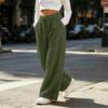 Women's Casual Plush Wide Leg Pants with Soft for and Everyday Wear