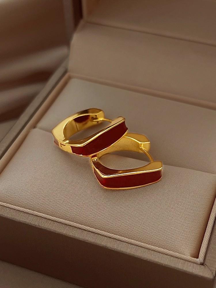 Korean Style Geometric Circle Earrings: Elegant, Versatile Ear Jewelry for Women and Students