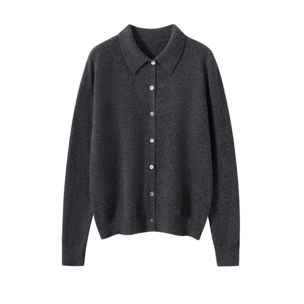 Women's 100% Cashmere Polo Neck Sweater - Versatile Autumn/Winter Knitwear Cardigan Blouse