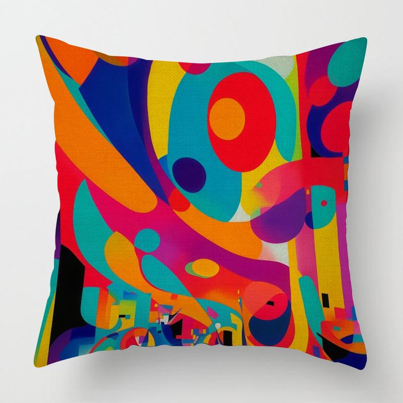 Home Decor Colorful Abstract Art Pillow Covers For Home Pattern Cushion Cover Suitable For Sofa Bedroom Car Pillow Cover