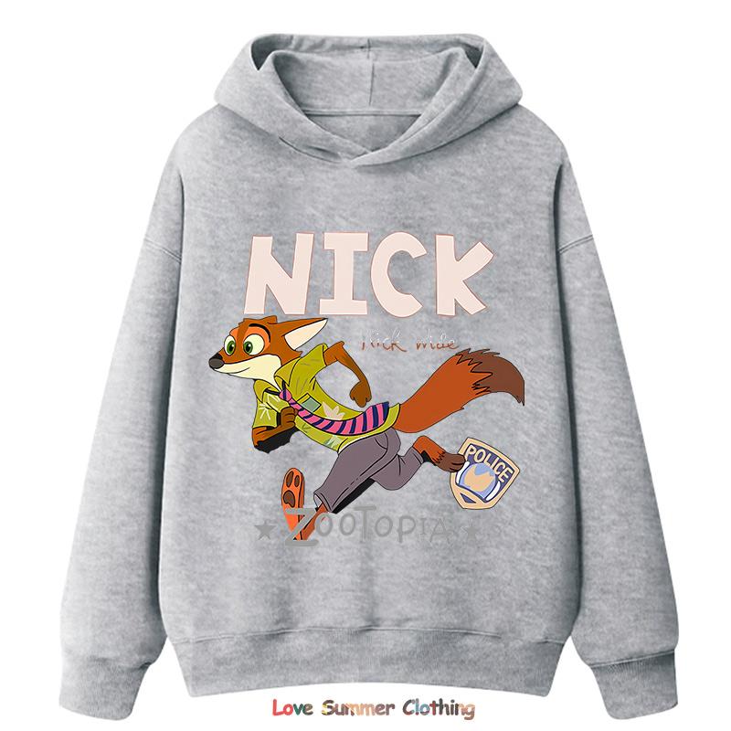 Nick Judy HD Print Kids Hoodie Zootopia Casual Unisex Pullover for Boys Girls 4-14 Years Winter Clothing Kid Hoodie Boys Sweatshirts
