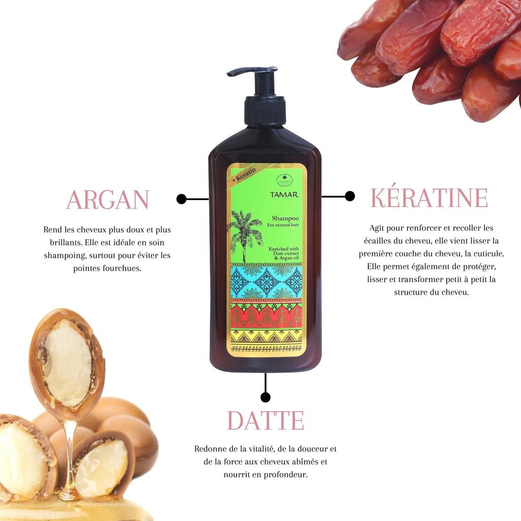 Tamar Nourishing Shampoo - Cleanses, Protects and Deeply Hydrates for All Hair Types - 500 Ml