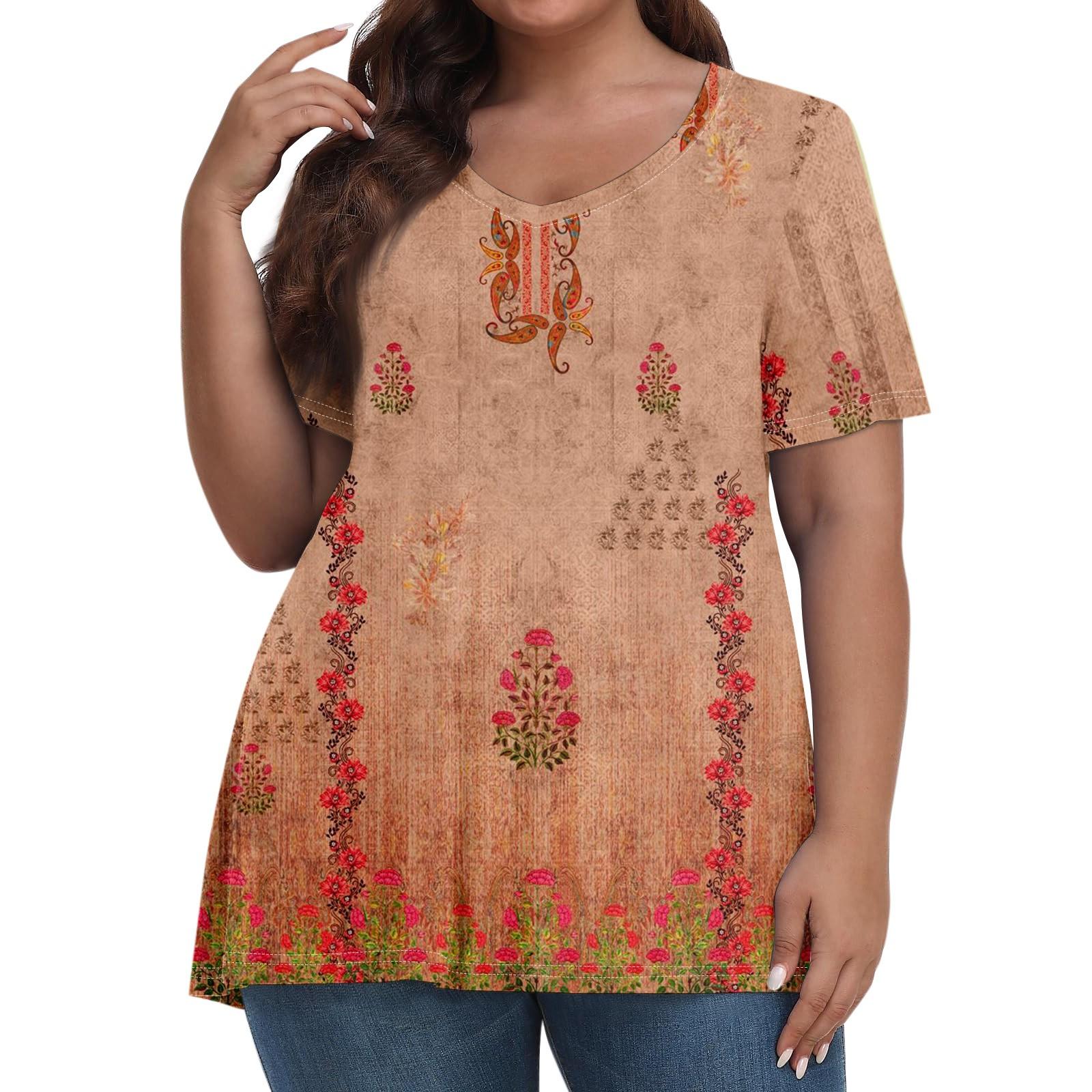 

Женские топы больших размеров, шорты с рукавами, рубашки с V-образным вырезом, повседневная одежда, топы с принтами XXXXXL