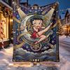 Betty Boop Pattern Blanket for Home Decoration, Bed, Sofa, Car Travel, Camping, Suitable for All Seasons, Birthday Christmas Gift
