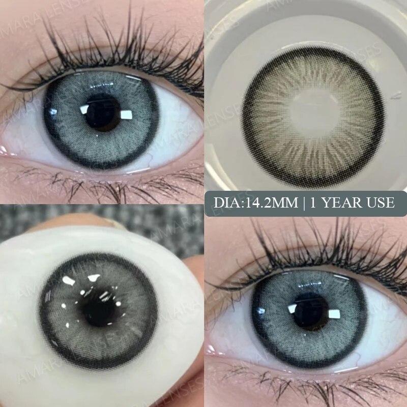 AMARA kék színű kontaktlencsék Natural Look Zöld szemlencsék Szürke kontaktlencsék Beauty Pupil Eye Kozmetika Éves használat