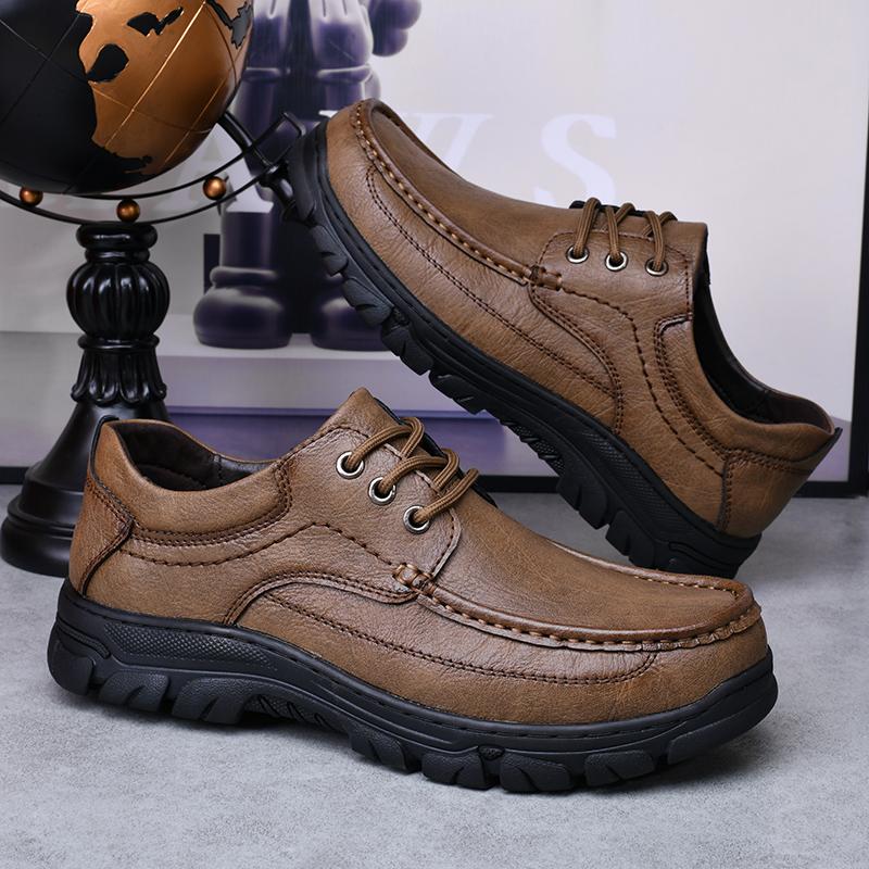 Retro Style Mens Casual Shoes Leisure Bussiness Formal Shoes Lace Up Men Hiking Footwear All-match Outdoor Sneakers Treking Shoe