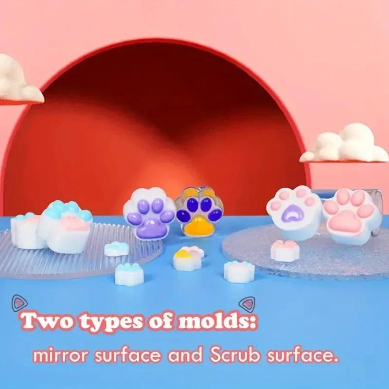 Top Quality 14Pcs Cat Paw Candle Silicone Mold DIY Aromatherapy Soap Making Resin Molds for Home Decoration Cute Pet Theme