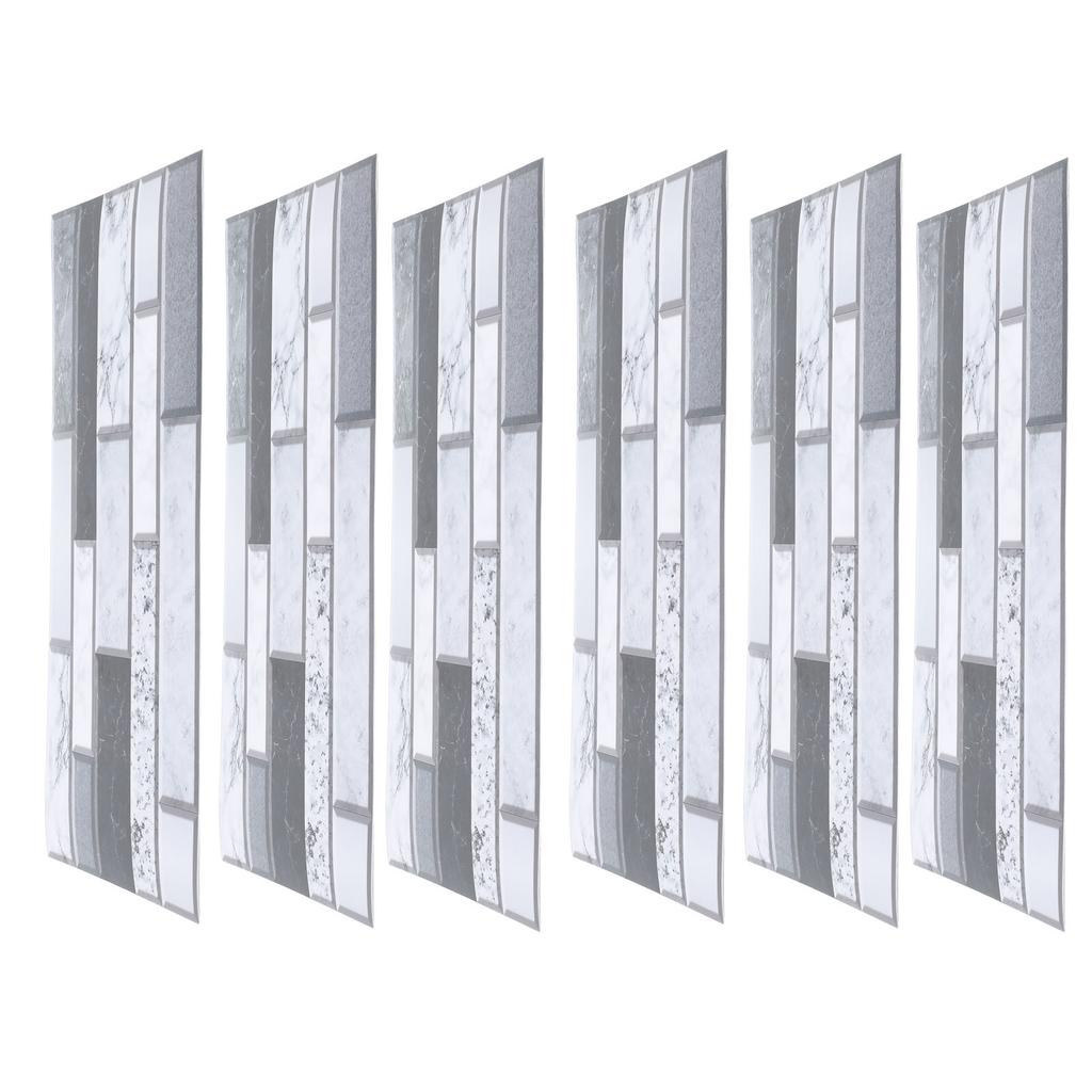 6 PCS Kitchen Backsplash Wallpaper PVC Self Adhesive Waterproof Oil Resistant Peel and Stick
