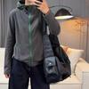 Coats for Women Spring Cotton Jacket Hooded Stripe Sweatshirt Loose Casual Coat Top