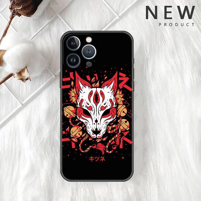 

Чохол з маскою Samurai Oni Mask для Apple Iphone 11 13 14 12 Pro Max 7 8 Xr X 6 5 5s Se 2022 13promax чорний силіконовий телефон Funda iPhone 7Plus(8 Plus)