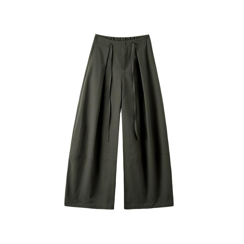 Lazy Wind Wide-leg Pants Women's Autumn High-waisted Drape Casual Pants Loose Design Pleated Straight Floor-mopping Pants Trousers
