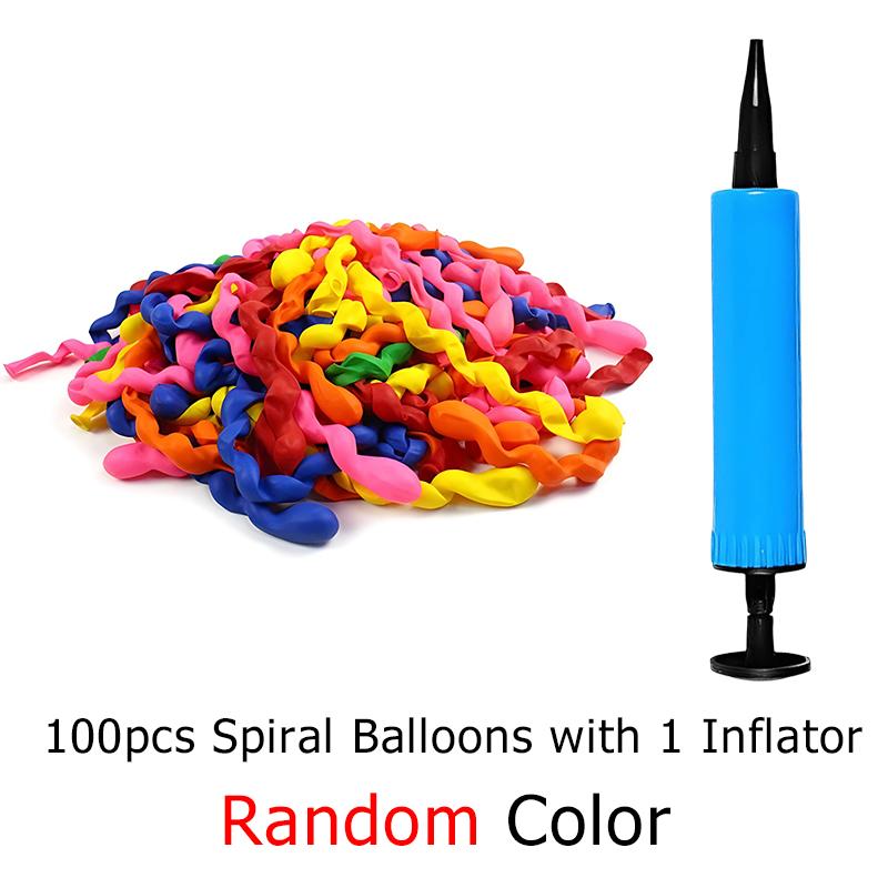 Spiral Twist Balloon Long Balloon with Random Color Inflater Kit for Party Decorations Gender Reveal Festival Event Supplies ZYF