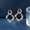 2023 Trendy Double-Layer Interlocking Micro-Paved Diamond Earrings: Exquisite Versatile Stud Accessories for Women.