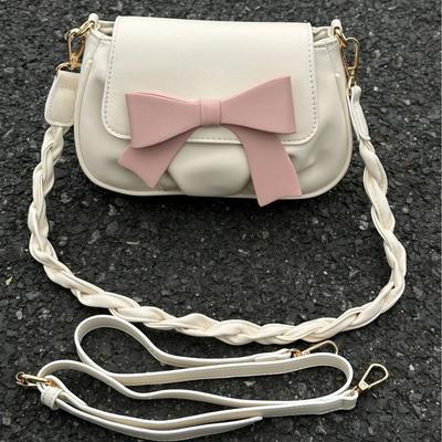 Fresh Sweet Cute Butterfly Machine Small Round Bag Trendy Pleated Cloud Bag Soft Single Shoulder Crossbody Bag for Women