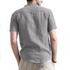 Summer Men's Short-sleeved Stand Collar Linen Shirt Breathable Short-sleeved Cotton Linen Shirt Men Casual Wear Minimalist Fashion Breathable Shirt