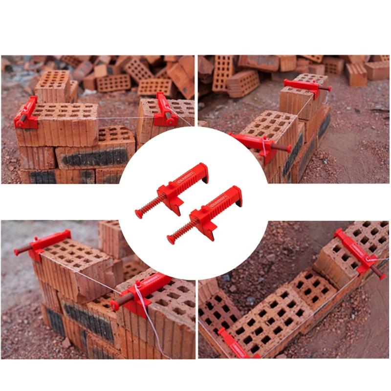 2PCs Brick Liner Brick Line Runners Spring Loaded Brick Line Clips for Wallworkers Bricklaying Cable Puller Building