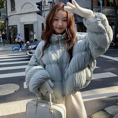 Winter Women Puff Coat Wrinkle Design Loose Cloud Bread Cotton Jacket Fashion Outwear