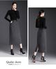 Chic High-Waisted Wool Blend Slit Skirt – 2026 Autumn/Winter Elegant Korean Style