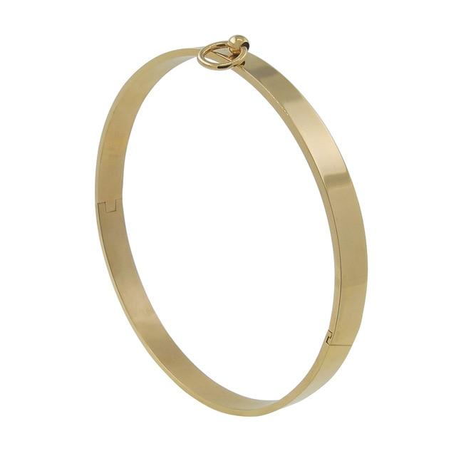 Gold Black Silver Polished Stainless Steel Slave Choker  Collar Collars & Leashes