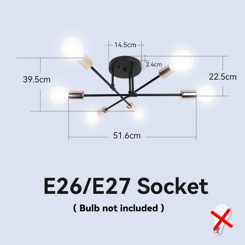 

Ретро светодиодная люстра черного/золотого цвета, современный потолочный светильник E27, потолочная люстра, романтический подвесной светильник, декор для столовой NO Bulb