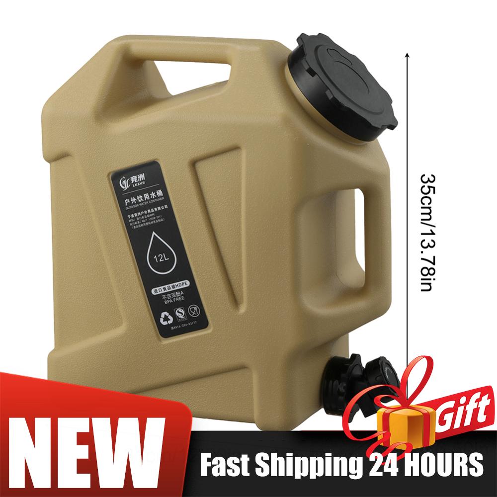 Outdoor Water Bucket 12L Camping Water Container Large Capacity Portable Water Bag No Leakage Camping Water Storage Tank