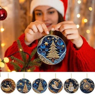 New Christmas Tree Ornaments Acrylic Christmas Decoration Pendant Car Rearview Mirror Ornaments