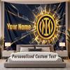 Custom Name Text Tapestry Inter Milan Personalized Polyester Wall Tapestry For Bedroom And Room