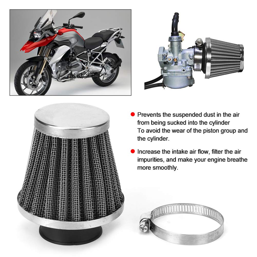 Engine Air Filter Motorcycle Air Power Filter Steel Mash Material (44mm) Impurity Filtration