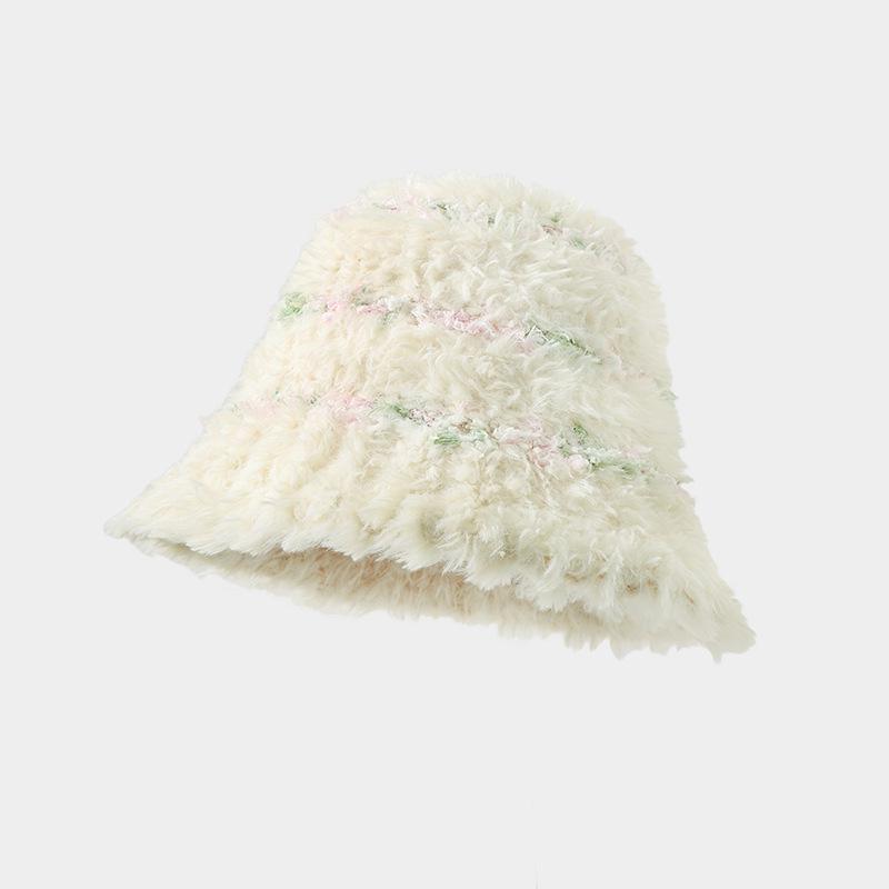 

Женская шапка из толстой плюшевой вязки в корейском стиле - теплая шерсть с защитой ушей, дизайн для маленького лица, подходит для больших голов - кепка рыбака на осень/зиму One Size