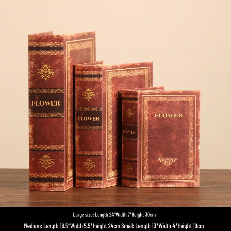 Scaffale per Libri in Legno Retrò Europeo: Ornamenti Vintage e Scatola Decorativa per Libreria