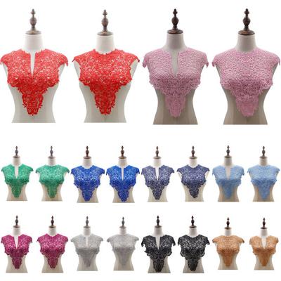 Lace Fake Collar Embroidered Corsage Hollow Design Big Flowers Detachable Front / Back Collar Lace Applique Female Charm for Sewing Shop