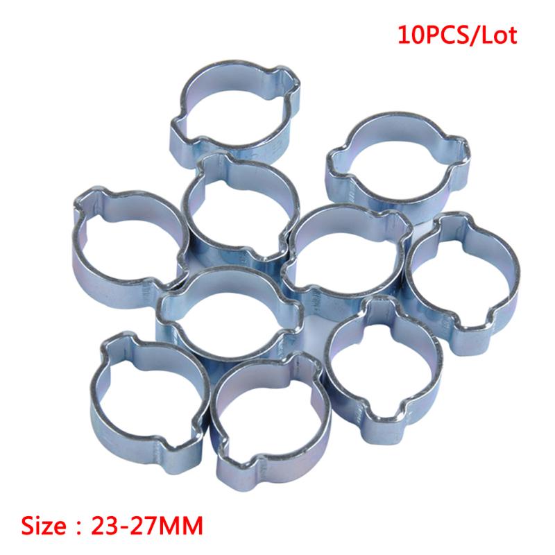 10 Pcs/set Double Ear Clamp Galvanized Convenient Fuel Pipe Hose Clamp 5-31mm