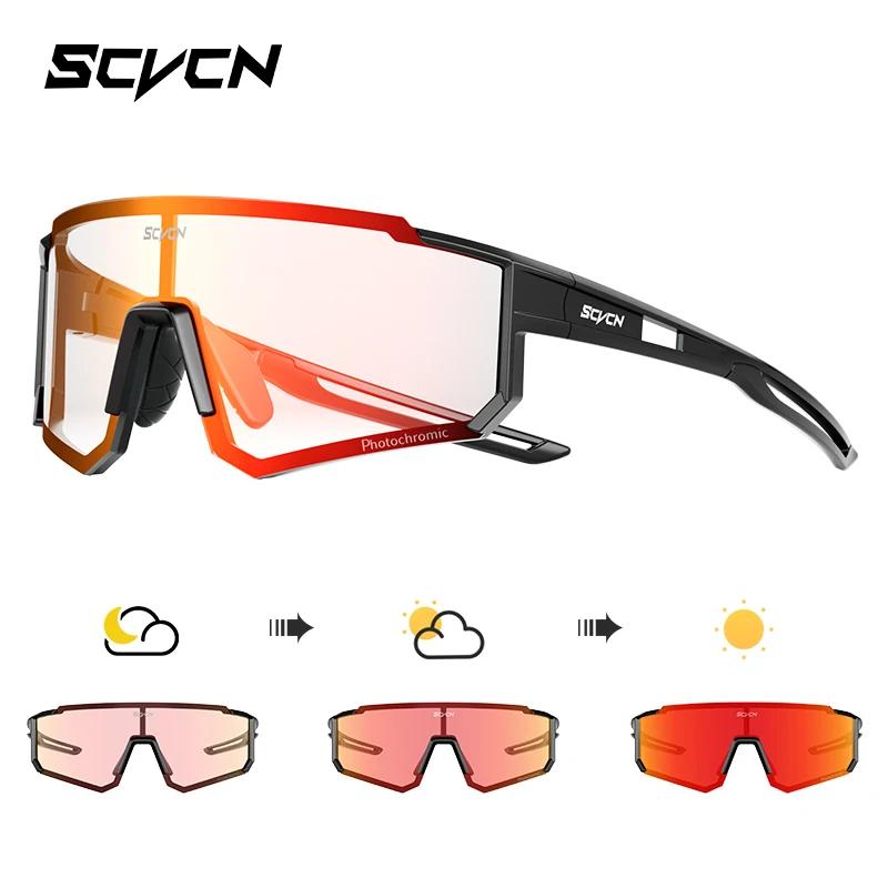 SCVCN Outdoor Photochromic Sunglasses Sports Bike Cycling Glasses Man MTB Climbing Glasses Women Driving Bicycle Goggles New