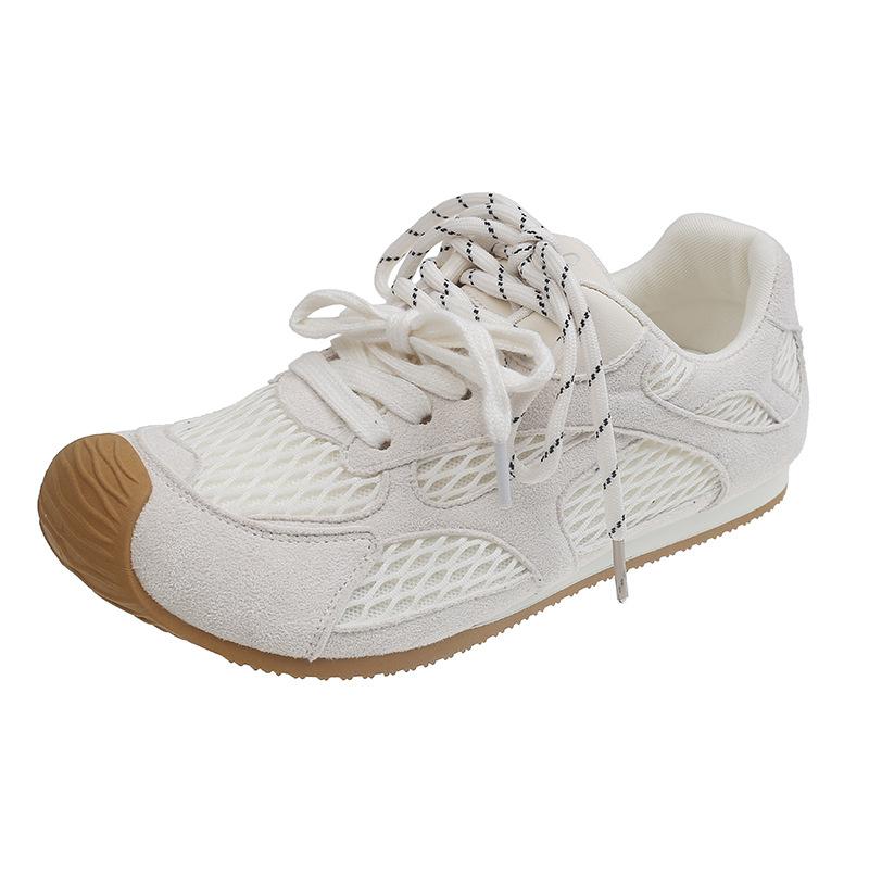 Retro mesh dad shoes women's spring and autumn new fashion Forrest Gump single shoes ultra-light casual silver sports running shoes