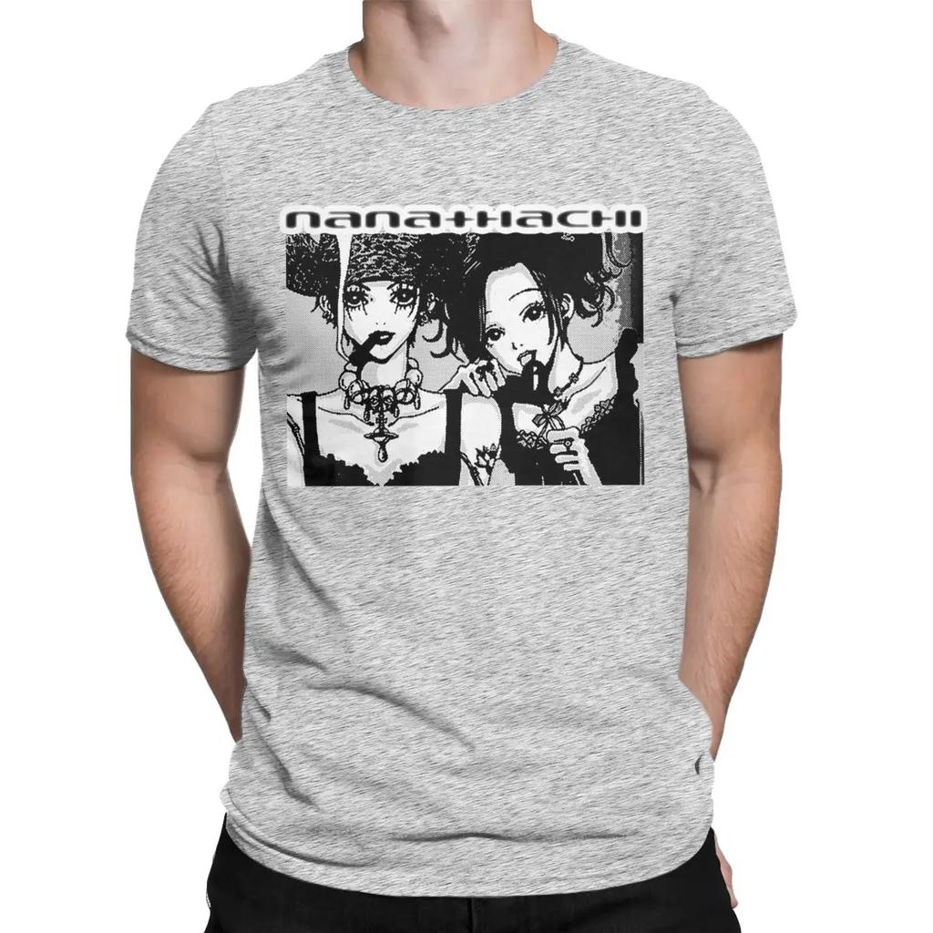 Nana Hachi Anime Men T Shirts Casual Tee Shirt Short Sleeve Crew Neck T-Shirt Pure Cotton Birthday Gift Clothes