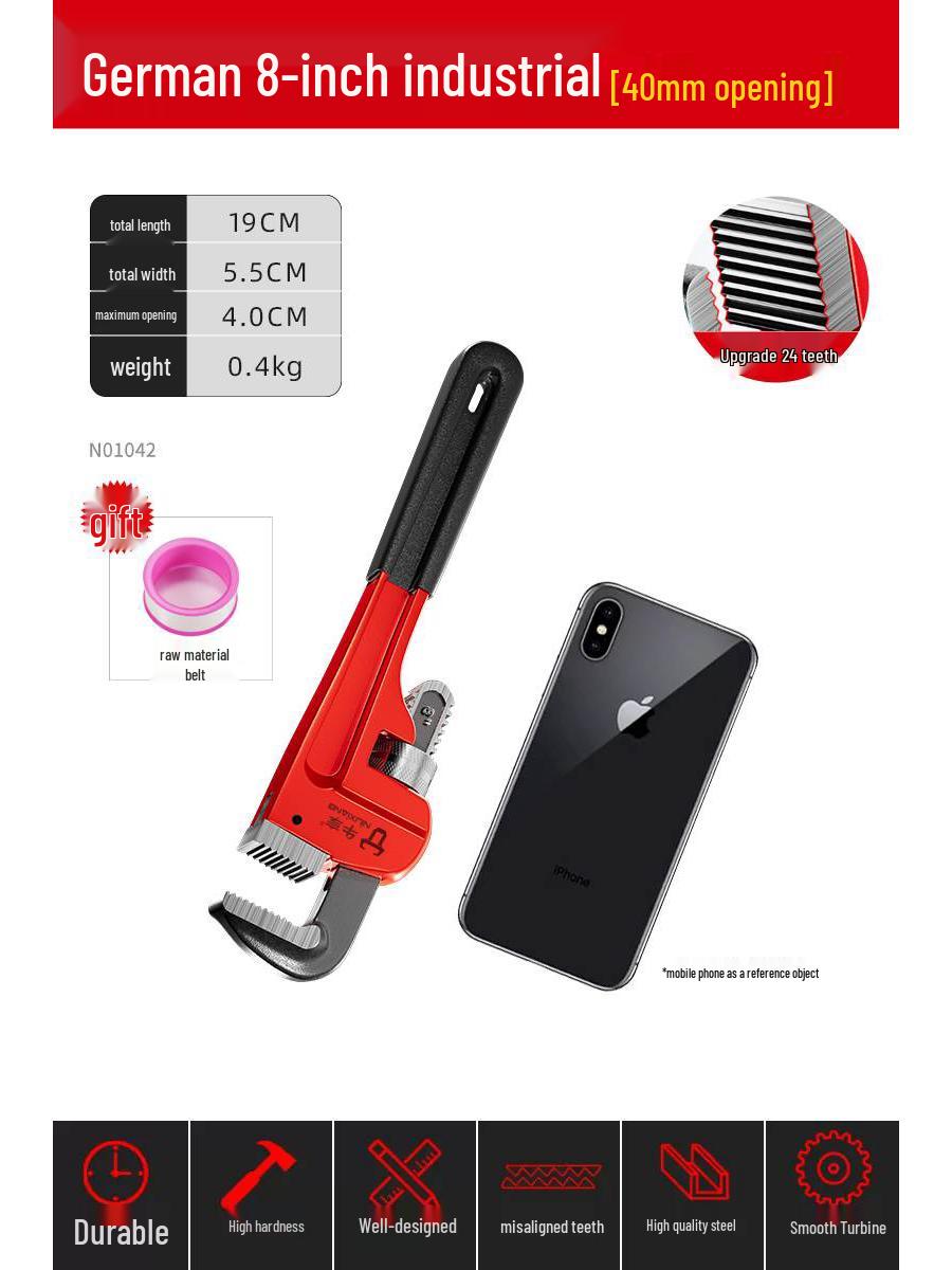 Industrial Grade Pipe Wrench and Pliers Set - Household & Small Pipe Accessories for Heating Pipe and Hose Clamp Adjustments