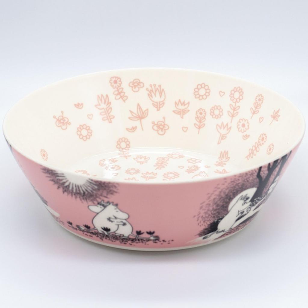 Moomin Classic LOVE 30th Anniversary Serving Microwave and Dishwasher 23cm [Official Import] Bowl, Safe, Pink,